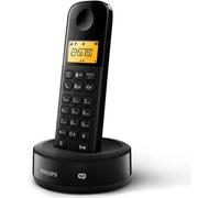 Philips Téléphone sans fil D1651B/01 - Téléphone domestique DECT - ligne fixe - répondeur - noir