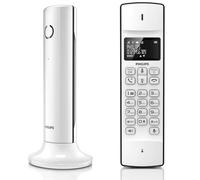 Philips Téléphone Sans Fil Linea M4501W/01 Single Téléphone DECT - Écran de 1'6 Pouces - Répertoire Téléphonique - Reconnaissance des Numéros - Large Gamme - Blanc