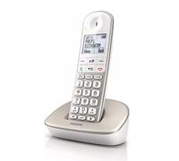 Philips Téléphone Sans Fil XL490 Compatible avec les Appareils Auditifs - Touches de Numérotation Rapide - Répertoire jusqu'à 50 Noms - Identification de l'Appelant - Blanc