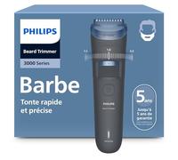Philips Tondeuse à barbe série 3000 - Lames angles arrondis, 20 hauteurs de coupe réglables, Sabot Lift & Trim, 100% étanche, Indicateur d’autonomie, Pochette souple, Recharge USB, Modèle BT3619/15