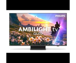 Philips TV 55" 4K Ultra HD QLED 55PUS8600/12 Titan OS, DVB-T2/C/S2, Wi-Fi 5, HDMI 2.1, HDR10+/HLG, Ambilight 3 côtés, 20W, Gris