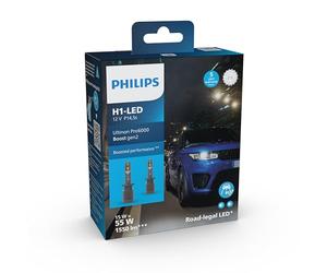 PHILIPS Ultinon Pro6000 Boost Gen2 H1-LED, Ampoules LED pour Phares Automobiles, 12V P14,5s, 15W, 1550 Lumens, Homologuées Route
