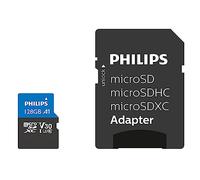 Philips Ultra Pro Carte microSDXC 128 Go + SD adapteur UHS-I U3, Vitesse de Lecture jusqu'à 100 Mo/s, A1 Fast App Performance, V30, Carte mémoire pour Smartphones, Tablette, PC, vidéo 4K UHD