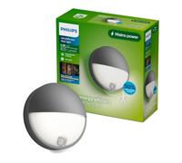 PHILIPS UltraEfficient, Applique Murale Capricorn IR, 700lm, Anthracite | Applique Murale, 2700K, Détecteur de Mouvement Infrarouge intégré, IP44 Résistante aux Intempéries, Revêtement anti-corrosion