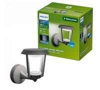 PHILIPS UltraEfficient, Applique murale Nuvy, 800 lm, Anthracite | Applique Murale, LED Intégrée, Blanc Chaud 2700K, IP44 Résistante aux Intempéries, Revêtement anti-corrosion, 4.3W