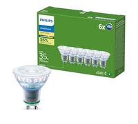 Philips UltraEfficient Spots LED GU10, Pack de 6, 215 Lumens, 50 W, Sans Scintillement, EyeComfort, Longue Durée de Vie, Lumière Blanc Chaud 2700 K