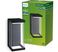 Philips Applique d'extérieur Ulyzo 12 W, blanc chaud 2700 K, noire, résistante aux intempéries IP44