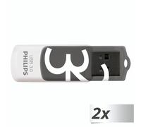 Philips Clés USB 3.0 Vivid 32 Go Pack 2 Blanc et gris – capuchon pivotant