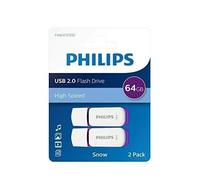 Philips Snow Édition High Speed clé USB 2.0 2X 64 Go pour PC, Ordinateur Portable, Stockage de données informatiques, Vitesse de Lecture jusqu'à 25 Mo/s