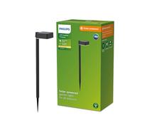 Philips Vapora, Applique murale solaire d'extérieur, 1,5 W, 2700 K, noire, IP44 résistante aux intempéries