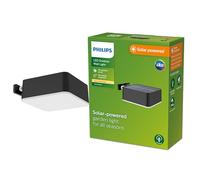 Philips Vapora, Applique murale solaire d'extérieur, 1,5 W, 2700 K, noire, IP44 résistante aux intempéries