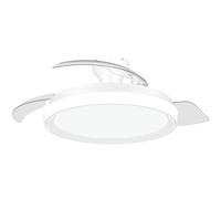 Philips Bliss Ventilateur de Plafond Pales Rétractables et LED, 3 Pales, Envergure 106 cm, 4500 Lumens, Lumière Blanche Ajustable 3000 à 6500 K, Variable jusqu'à 5 %, Télécommande, Blanc scintillant