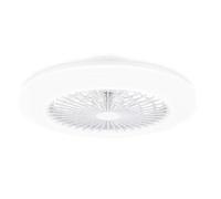 Philips Ventilateur Plafond avec Lumière, Luminaire Plafonnier LED, Blanc, Rond, Amigo 25W+60W, diamètre 52cm, fonctionne avec télécommande incluse, pour éclairer vos pièces à vivre