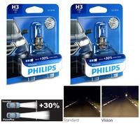 Philips Vision 30% H3 55W Deux Ampoules Fog Léger Rechange Stock Remise à Niveau