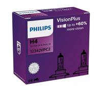 Philips VisionPlus H4 Ampoules Halogène 60/55W 12V +60% Lot 2