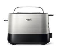 Philips Grille-pain - 2 Fentes, 7 Réglages, Réchauffe-Viennoiseries, Décongélation, Surélévation, Arrêt Automatique, Noir (HD2637/90)