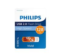 Philips Vivid Édition High Speed clé USB 2.0 128 Go avec Capuchon pivotant pour PC, Ordinateur Portable, Stockage de données informatiques, Vitesse de Lecture jusqu'à 25 Mo/s