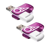 Philips Vivid Édition High Speed clé USB 2.0 2X 64 Go avec Capuchon pivotant pour PC, Ordinateur Portable, Stockage de données informatiques, Vitesse de Lecture jusqu'à 25 Mo/s