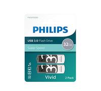 Philips Vivid Édition Super Speed clé USB 3.0 2X 32 Go avec Capuchon pivotant pour PC, Ordinateur Portable, Stockage de données informatiques, Vitesse de Lecture jusqu'à 100 Mo/s