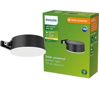 Philips Vynce, Applique murale solaire d'extérieur, ronde, 1,5 W, 2700 K, noire, IP44 résistante aux intempéries