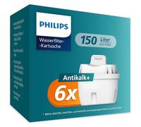 Philips Water Cartouches filtrantes de rechange Anticalcaire+, paquet de 6,réduit chlore,microplastiques et autres contaminants, L’EMBALLAGE PEUT VARIER, Compatible avec Brita*