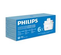 Philips Water Cartouches filtrantes de rechange Filtration avancée, paquet de 6, compatibles Brita, réduisent les MICROPLASTIQUES, le CHLORE, le CALCAIRE, les MÉTAUX LOURDS
