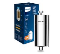 Philips Water Filtre de douche avec 3 cartouches, installation facile, compatible avec les raccords standards, réduit le CHLORE jusqu’à 99%, CHROME, capacité de filtration de 50.000 L