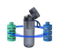 Philips Water GoZero Bouteille d'eau active avec filtre - 591 ml - Bouteille d'eau de sport souple - Sans BPA - Légère - Pour la course à pied, la randonnée, le camping, le football - Bleu