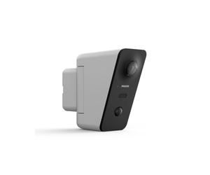 Philips Welcome Camera extérieure motorisée et connectée Eye View Philips-Ultra HD 2K-Detection Formes humaines- Auto-Tracking -sirène intégrée 105dB-batterie de Secours-Vision nocturne-IP66 Noir