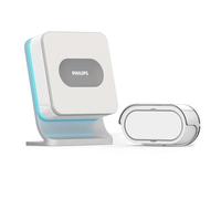 Philips WelcomeBell 300 Color Carillon Sans Fil 300 m, Flash 6 Couleurs | Portée 300 m, 8 sonneries, 85 dB, flash 6 couleurs, mode nuit 3/6/9 h, bouton IP65 et plateforme 4 carillons/4 émetteurs