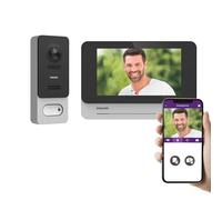 Philips WelcomeEye Wireless, Visiophone Connecté sans Fil, Interphone Vidéo Batterie Rechargeable, Écran Tactile 7 Pouces, Portée 350m, Caméra 1080p Vision Nocturne, Application Smartphone, Noir