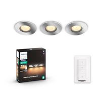 Philips White Ambiance ADORE Kit de 3 spots encastrés 3x5W - Chrome (télécommete incluse), compatible Bluetooth, fonctionne avec Alexa, Google Assistant et Apple Homekit