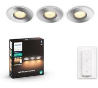 Philips White Ambiance ADORE Kit de 3 spots encastrés 3x5W - Chrome (télécommete incluse), compatible Bluetooth, fonctionne avec Alexa, Google Assistant et Apple Homekit
