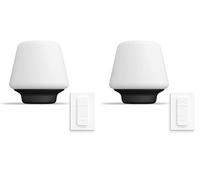 Philips White Ambiance WELLNESS Lampe à poser 1x9.5W - Blanc (télécommande incluse), compatible Bluetooth, fonctionne avec Alexa, Google Assistant et Apple Homekit (Lot de 2)