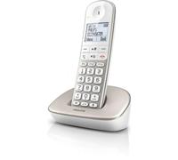 Philips XL4901S / 23 - Téléphone Fixe sans Fil (16 Heures, Casque Compatible, numérotation directe, Haut-Parleur, My Sound, 2 numéros par Contact, antidérapants, réduction du Bruit) Blanc/Or