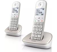 Philips XL4902S - Téléphone sans fil senior DECT - 2 combinés - Blanc