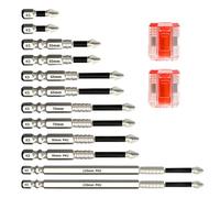 Phillips Drill Nozzles Screwdriver Bit Set with Magnetizer and Case | Anti-Slip Serrated Tip 1/4-Inch Hex Shank Driver Bit Set for Cabinet Electronics Appliance Electrical Repair Furniture
