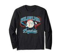 Philly Baseball Vintage Cartoon Home Run Vibes Manche Longue