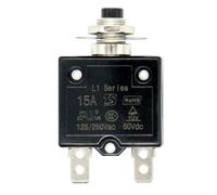 Philmore Interrupteur à bouton-poussoir thermique 5 A-30 A 50 V CC 250 V CA avec bouton de réinitialisation déclenchement retardé pour machines à souder, machines à café, automatiques, éclairage
