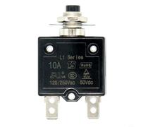 Philmore Interrupteur à bouton-poussoir thermique 5 A-30 A 50 V CC 250 V CA avec bouton de réinitialisation déclenchement retardé pour machines à souder, machines à café, automatiques, éclairage