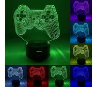 Philoch Lampe de Nuit 3D Gamepad, Lampe Illusion 3D LED pour Table ou Bureau, 7 Couleurs, Contrôle Tactile, Alimentation USB, Décoration de Fête, pour Décoration de la Maison, Cadeau de Noël et
