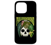 Philodendron House Plant Lover Skull Aroids Pot de Fleurs Coque pour iPhone 14 Pro Max