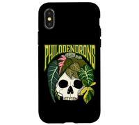 Philodendron House Plant Lover Skull Aroids Pot de Fleurs Coque pour iPhone X/XS