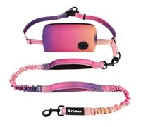 Philorn Laisse Canicross Chien, Harnais Ceinture pour Chien sans Les Mains, Longe de Jogging Élastique pour Moyens/Grands Chiens Double Poignée pour Course à Pied, Marche (Couleur)