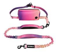 Philorn Laisse mains libres pour chien avec ceinture réglable pour chiens de taille moyenne et grande pour la course, la marche, le jogging, la randonnée avec deux poignées et élastique durable