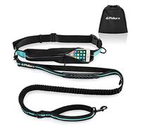 Philorn Laisse Mains Libres pour Chien avec Pochette pour téléphone, Laisse pour Chien pour Course à Pied/Jogging, élastique à Double poignée Absorbant Les Chocs (Extensible de 119,4 à 170,2 cm),