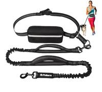Philorn Laisse pour Chien Mains Libres avec Pochette - Réglable, Course, Deux Poignées - pour Chiens de Taille Moyenne et Grande