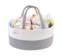 PHILORN Panier à couches en corde de coton tissé avec séparateurs, panier de rangement pour chambre d'enfant, table à langer, panier à langer de voiture, cadeau de fête prénatale