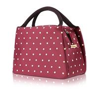 PHILORN Sac Repas Lunch Bag Déjeuner Boite Isotherme Fourre-tout pour Le École et Le Travail, Vin Rouge