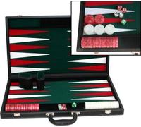 Philos - 1715 - Jeu Backgammon - Cuir Synthétique - Vert - Langue : Allemand Import Allemagne